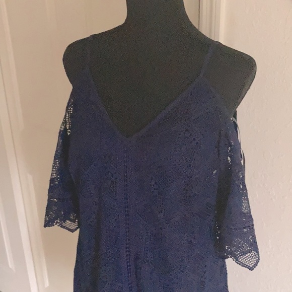 Lovely - Laundry by Shelli Segal Los Angela’s - Size 6 Navy Blue Lace Dress - Picture 7 of 16